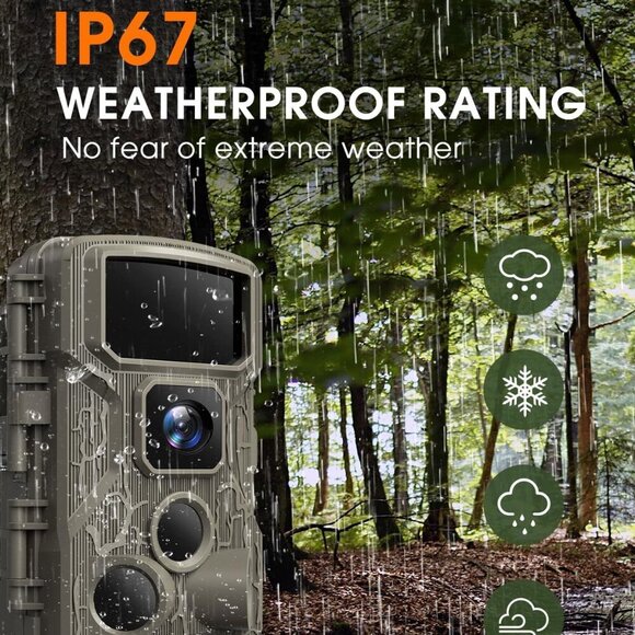 WiFi Trail Camera 4K 64MP with Night Vision - 64GB Memory Card, 130° Wide Angle - Picture 4 of 8